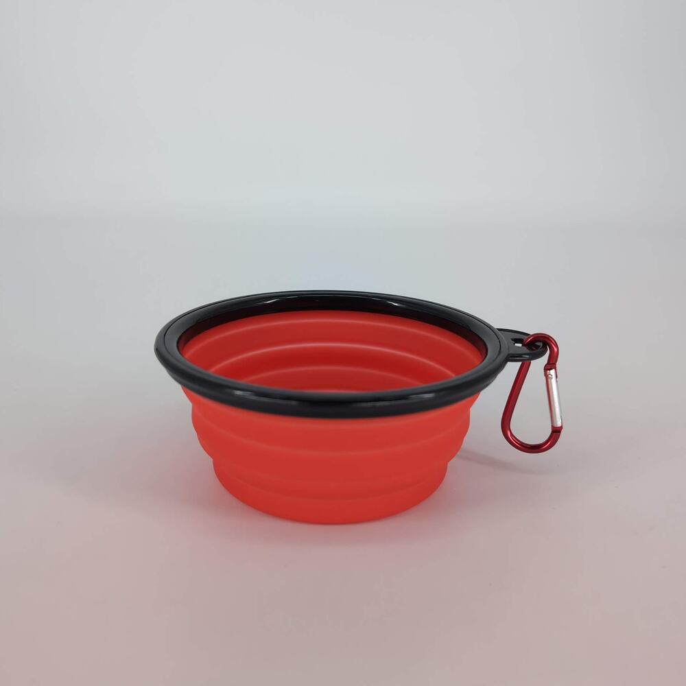 Mr Peanuts Red Silicone Collapsible 12 oz Travel Dog Pet Water Food Bowl - NEW